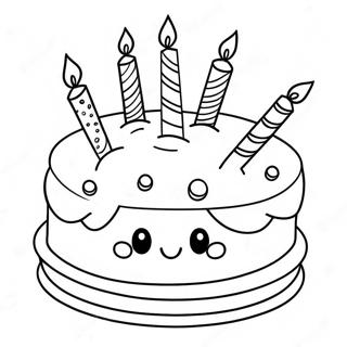 Page A Colorier De Gateau Danniversaire Mignon 32481-16876