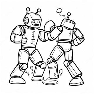 Page A Colorier De Match De Boxe De Robot 32501-16889