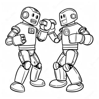 Page A Colorier De Match De Boxe De Robot 32501-16890