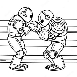 Page A Colorier De Match De Boxe De Robot 32501-16891