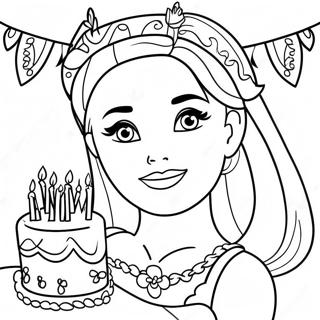 Page A Colorier Joyeux Anniversaire Barbie 32581-16942