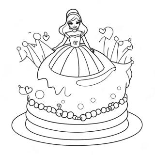 Page A Colorier Gateau Danniversaire Barbie 32582-16948