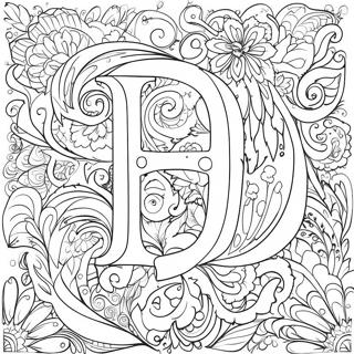 Page A Colorier De Lalphabet En Calligraphie Elegante 32752-17081