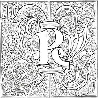 Page A Colorier De Lalphabet En Calligraphie Elegante 32752-17082