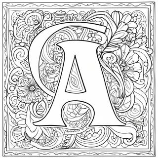 Page A Colorier De Lalphabet En Calligraphie Elegante 32752-17084