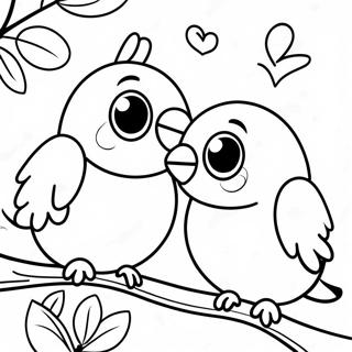 Oiseaux D'amour Pages À Colorier