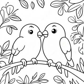 Page A Colorier Des Oiseaux Amoureux 32831-17143