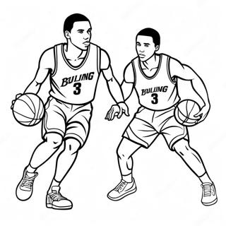 Joueur De Basketball Dribblant Page A Colorier 33032-17301