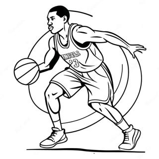 Joueur De Basketball Dribblant Page A Colorier 33032-17303