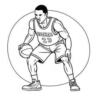 Joueur De Basketball Dribblant Page A Colorier 33032-17304