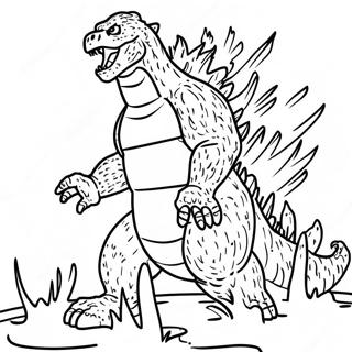 Godzilla Souffle Atomique Page A Colorier 33041-17308