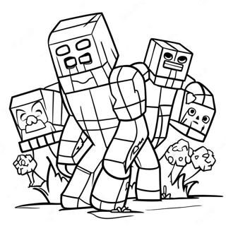 Minecraft Monstres Mutants Pages À Colorier