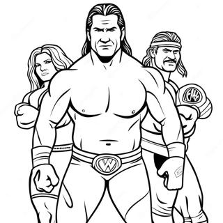 Page A Colorier Des Lutteurs Dynamiques De La Wwe 33182-17422