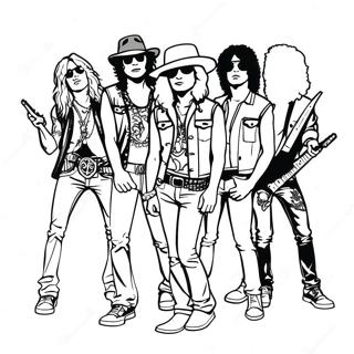 Page A Colorier Des Membres Du Groupe Guns And Roses 33342-17550