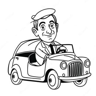 Page A Colorier Mr Bean Conduisant Une Voiture 33372-17576