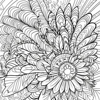 Page A Colorier Mandala De Plume De Dinde Coloree 33412-17605