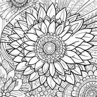 Page A Colorier Mandala De Plume De Dinde Coloree 33412-17606