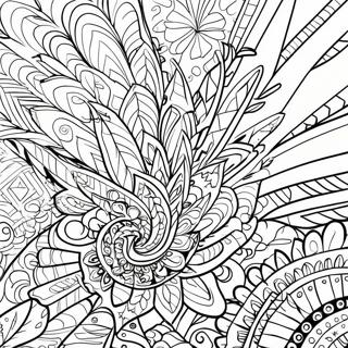 Page A Colorier Mandala De Plume De Dinde Coloree 33412-17608