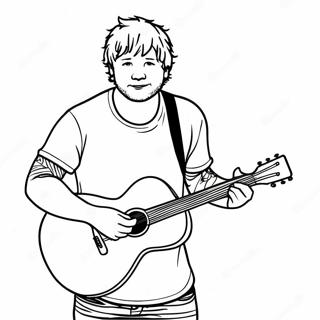 Page A Colorier Ed Sheeran Avec Une Guitare 33422-17613