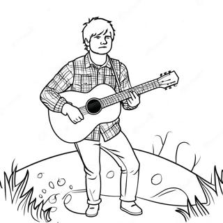 Page A Colorier Ed Sheeran Avec Une Guitare 33422-17614