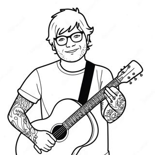 Page A Colorier Ed Sheeran Avec Une Guitare 33422-17615