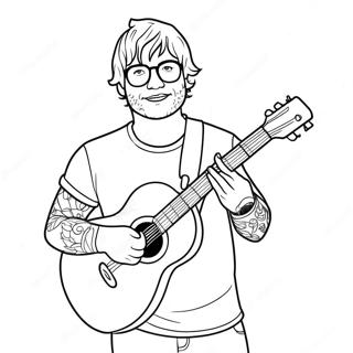 Page A Colorier Ed Sheeran Avec Une Guitare 33422-17616