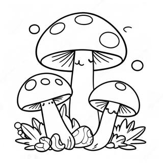 Page A Colorier De La Famille De Champignons Heureux 33442-17629