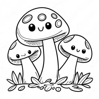 Page A Colorier De La Famille De Champignons Heureux 33442-17630