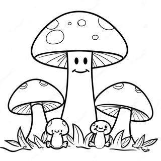 Page A Colorier De La Famille De Champignons Heureux 33442-17631