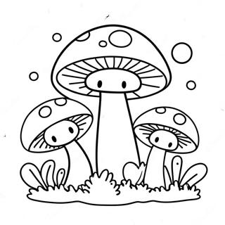 Page A Colorier De La Famille De Champignons Heureux 33442-17632