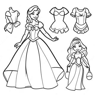 Poupée En Papier De Princesse Disney Pages À Colorier