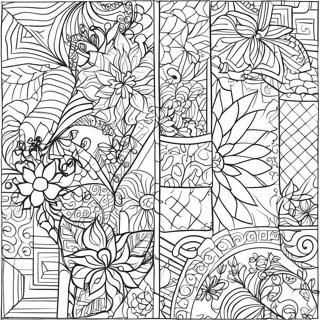 Page A Colorier Motifs De Quilt Geometriques Colores 3350-2726