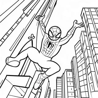 Page A Colorier De Spiderman Se Balancant A Travers La Ville 33552-17718