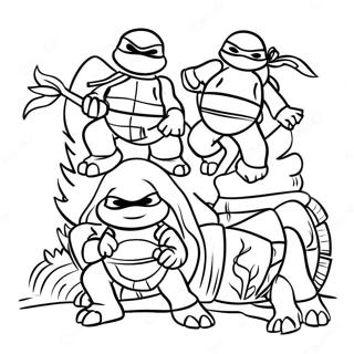 Tortues Ninja Festives Decorant Un Arbre A Colorier 33622-17774