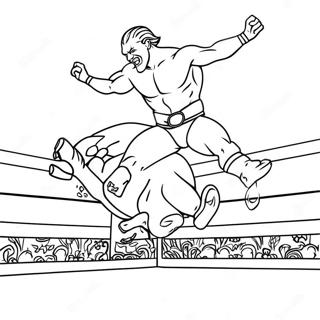 Page A Colorier Lutteur Wwe Sautant Sur Un Adversaire 33782-17902