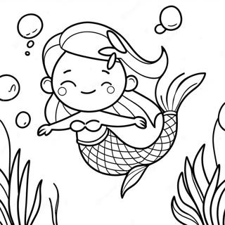 Page A Colorier Scene Sous Marine Mignonne De Sirene Lol 33803-17909