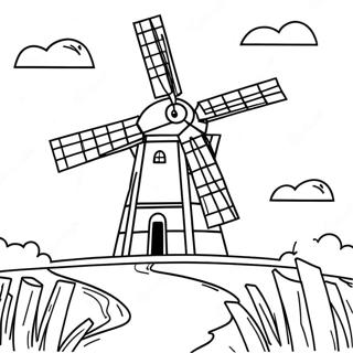 Page A Colorier Moulin A Vent Hollandais 33822-17922