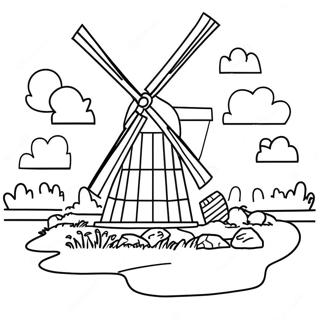 Page A Colorier Moulin A Vent Hollandais 33822-17923