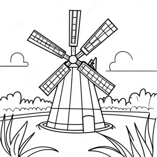 Page A Colorier Moulin A Vent Hollandais 33822-17924