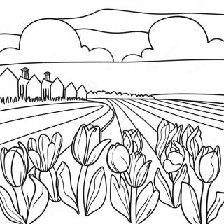 Page A Colorier Champs De Tulipes Neerlandais 33823-17926