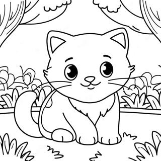 Page A Colorier Chat Calico Joueur Dans Le Jardin 33873-17961