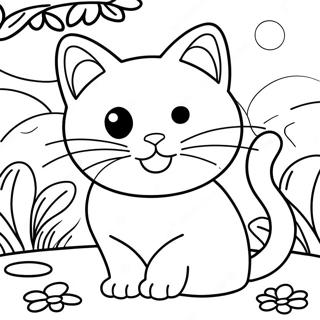 Page A Colorier Chat Calico Joueur Dans Le Jardin 33873-17963