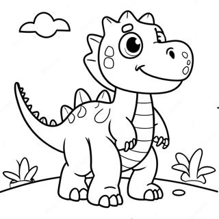 Page A Colorier Dun Dinosaure Camarade Amical 33923-18001