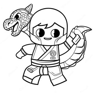 Page A Colorier Cole Ninjago Avec Dragon 33933-18009