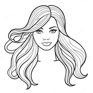 Page A Colorier De Cheveux Longs Et Fluides 34023-18081