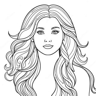 Page A Colorier De Cheveux Longs Et Fluides 34023-18083