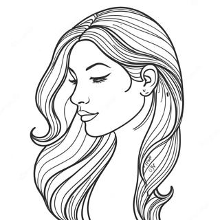 Page A Colorier De Cheveux Longs Et Fluides 34023-28282