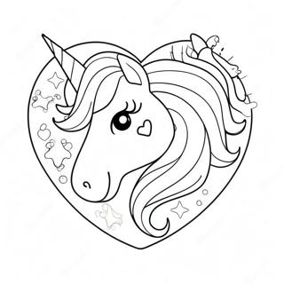 Page A Colorier Coeur De Licorne Scintillant 34033-18090