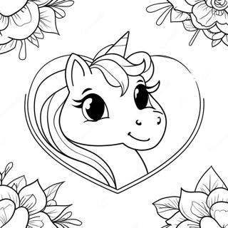 Page A Colorier Coeur De Licorne Scintillant 34033-28291