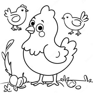 Page A Colorier La Petite Poule Rouge Avec Ses Amis 34073-18124